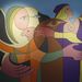 GERMANY - (la réunification allemande) - huile sur toile - 160 cm sur 160 cm