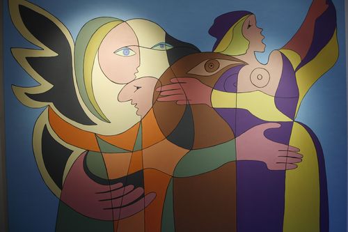 GERMANY - (la réunification allemande) - huile sur toile - 160 cm sur 160 cm